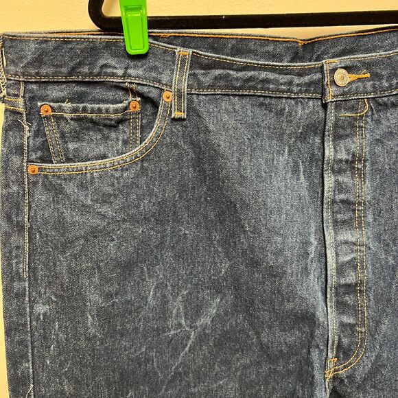 Levis 501 Double XX Straight Blue Button Fly Jeans Mens 48 x 30 See MEas - Picture 7 of 8